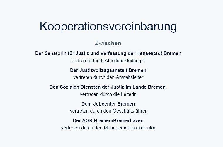 Bild der ersten Seite der Kooperationsvereinbarung 